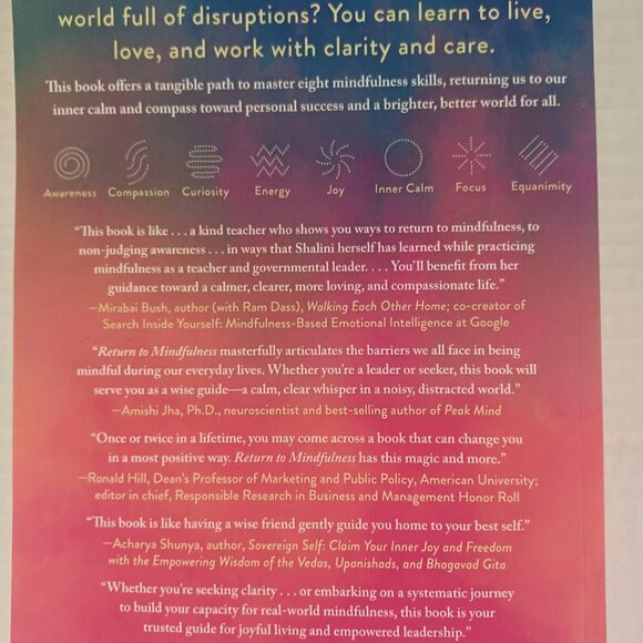 Return to Mindfulness -Paperback Book Shalini Bahl -Personal Success -Mind, Soul - Picture 8 of 16